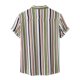 thumbnail image 3 of Camisas s Para Hombre Slim Fit Camisa informal para hombre, camisa con estampado de rayas, camisa de manga corta con cuello vuelto de un solo pecho, Top a la (Pink, XL), 3 of 6