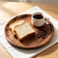 thumbnail image 5 of Twfbrm Round Solid Wood Serving Tray, 12 Inch Large Decorative Tea Tray with Walnut Finish Coffee Table Tray, Non-Slip Breakfast Tray for Tea, Coffee, Snack Food, Meals, 5 of 5