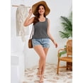 thumbnail image 5 of SHOWMALL 2 Pack Plus Size Tank Tops for Women, Comfy Curved Hem Sleeveless Summer T-Shirts, Casual Everyday Tops -Black & Gray 1X, 5 of 8