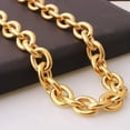 thumbnail image 5 of QQTDFG Huge 8/11/13/15mm Stainless Steel Rolo Oval Link Mens Chain Necklace or Bracelet-Gold Tone-15mm-40inch or 96cm, 5 of 8