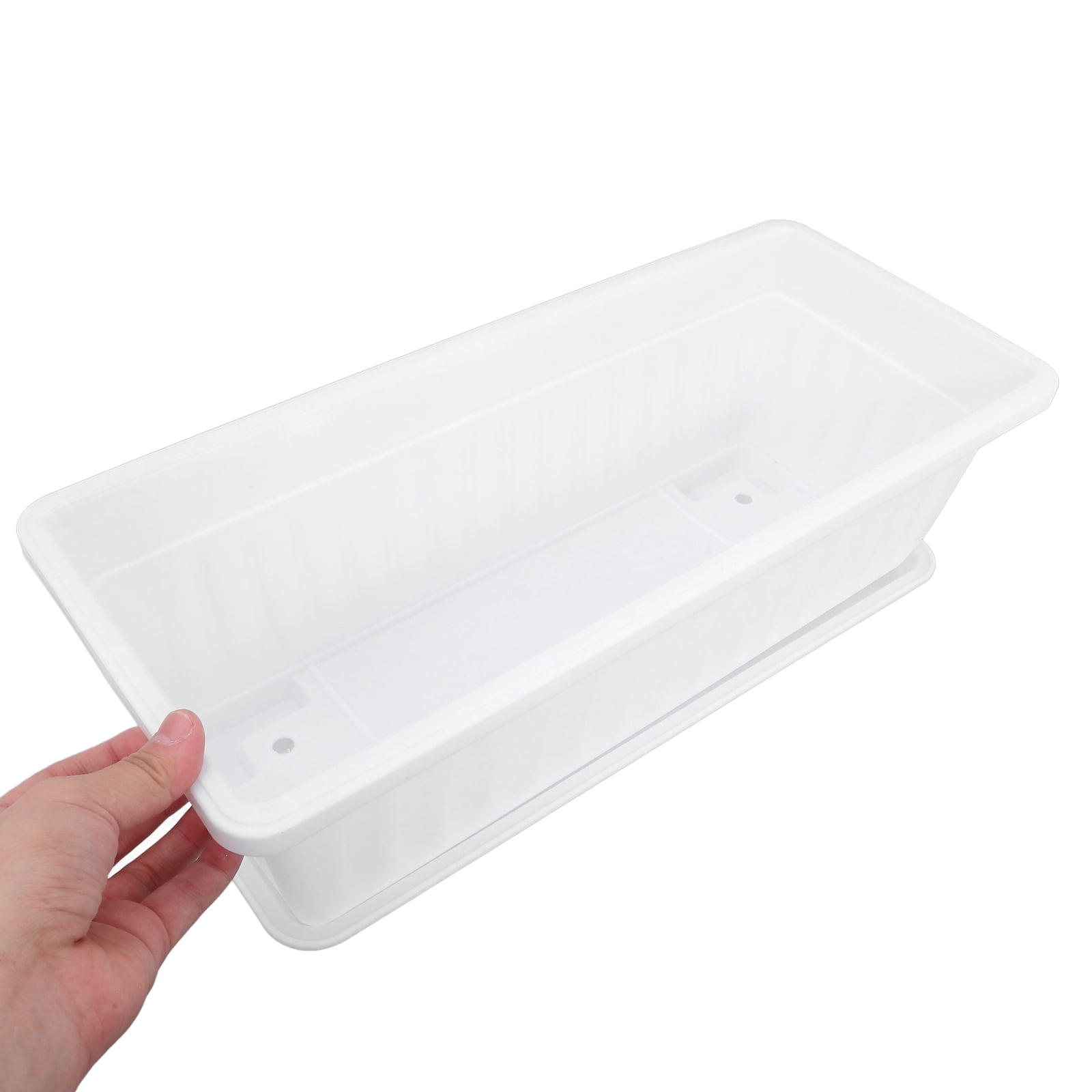 Arborister 2pcs Plastic Window Box Planter with Saucers for Indoor Outdoor Garden Balcony