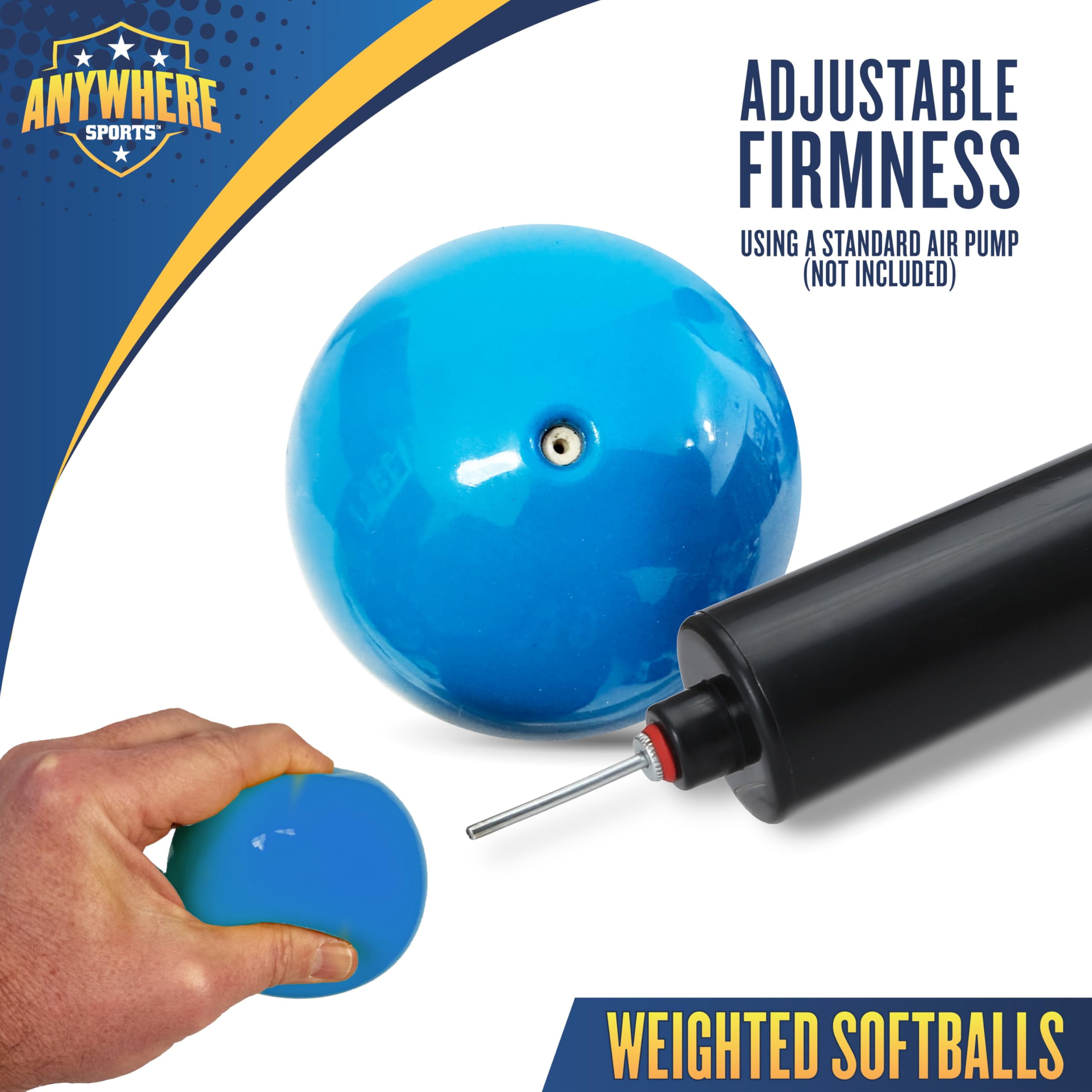Anywhere Sports Weighted Softballs – 16 oz Training Balls, 3.8" Diameter, Set of 6 for All Skill Levels