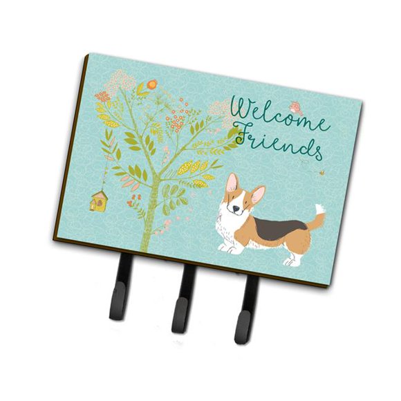 Carolines Treasures BB7610TH68 Bienvenue Amis Pembroke Welsh Corgi Tricolore Laisse Ou Porte-Clés, 6 x 2 x 9 Po.