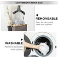 thumbnail image 2 of HBlife 63L Slim Laundry Hamper with Lid and Inner Removable Bag, Gray, 2 of 7