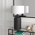 thumbnail image 3 of Henn&Hart 29" Transitional Ceramic Table Lamp in Matte Black/White, 3 of 3
