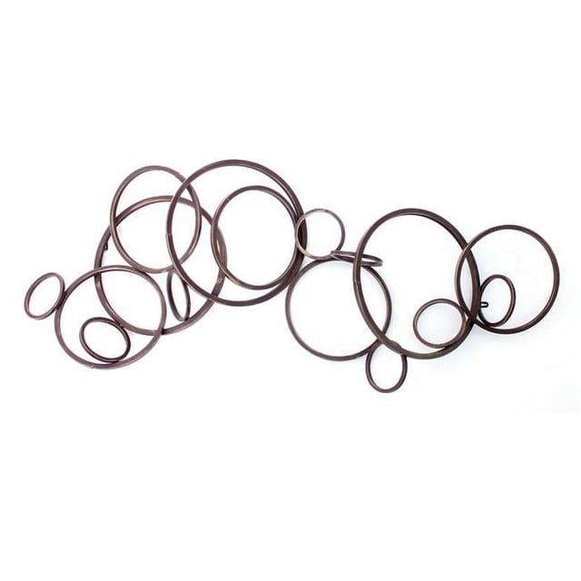 Benjara BM209107 Industrial Style Metal Wall Decor with Multiple Circles, Bronze