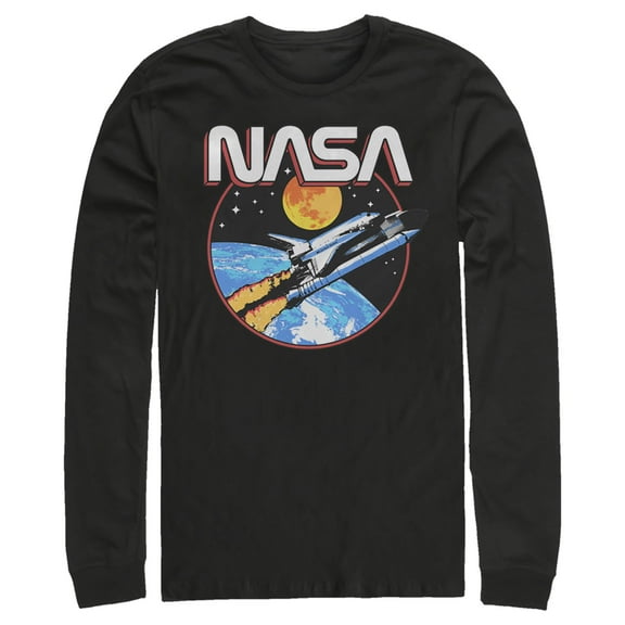 Men's NASA Shuttle Journey Long Sleeve Shirt Black Large