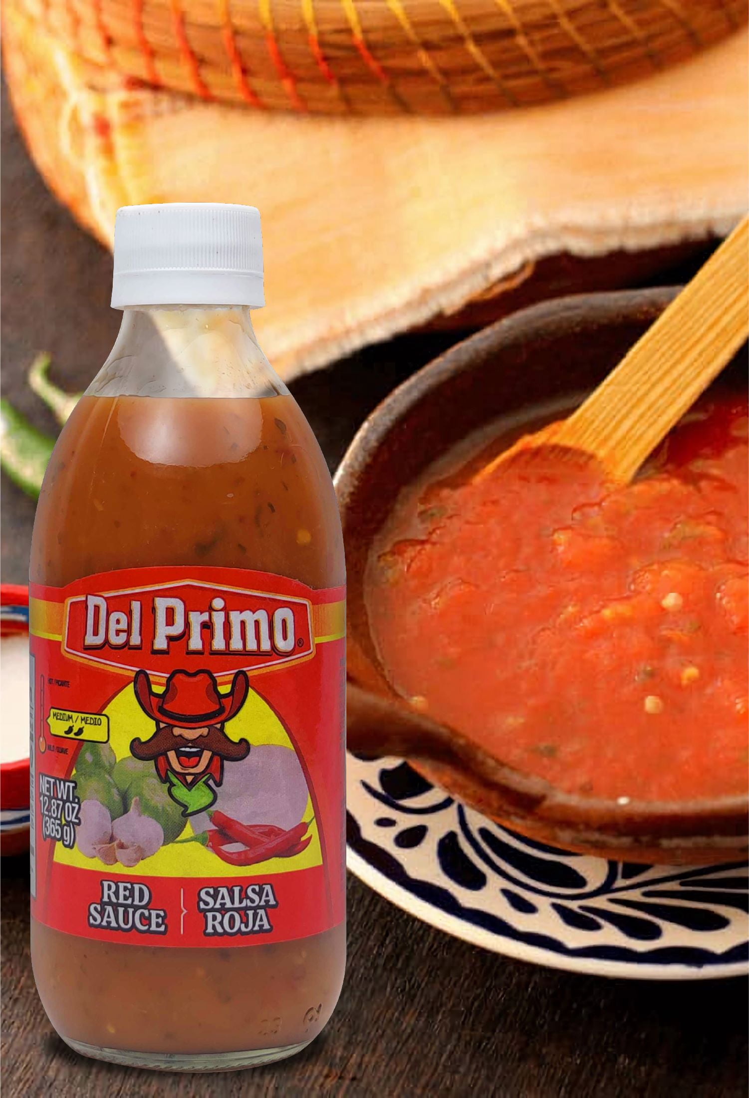 Primos Del Primo Red Sauce bottle Vegan and Gluten Free, 12.88 oz