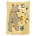 thumbnail image 3 of Ambesonne Cartoon Tablecloth Rectangular Table Cover, Bear Bees Honey Comic, 60"x90", Taupe Yellow, 3 of 4