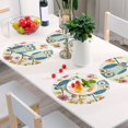 thumbnail image 6 of Ryvnso Owls on Tree Branch Round Plate Mats Dining Table Placemat Set of 4 for Holiday Decoration, 6 of 7