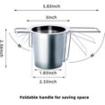 thumbnail image 3 of Paquete de 2 filtros de té, colador de té, Infusor de té de acero inoxidable con mango largo plegable, ideal para colgar en teteras, tazas, 3 of 5