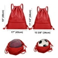 thumbnail image 2 of Muka Nylon Waterproof Drawstring Backpack Gym Sack Cinch Bags with Pockets, Unisex String Sports School Bag-Hot Pink-L, 2 of 6