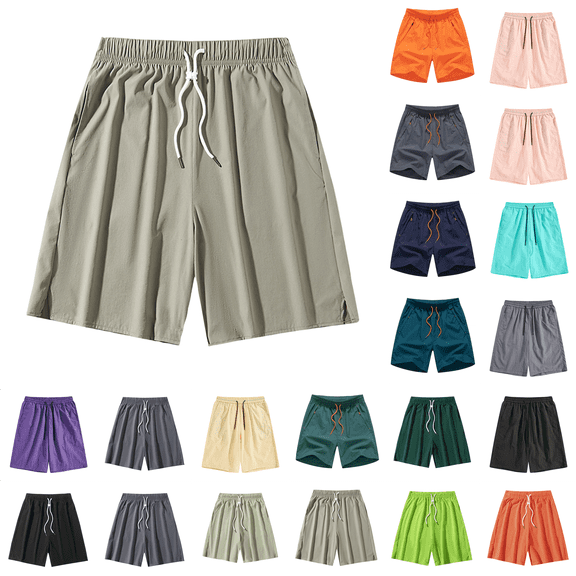 Mens Gym Shorts Elastic Waist Quick Dry Lightweight Casual Pants with Pockets Comfort Drawstring Workout Running Basketball Shorts
