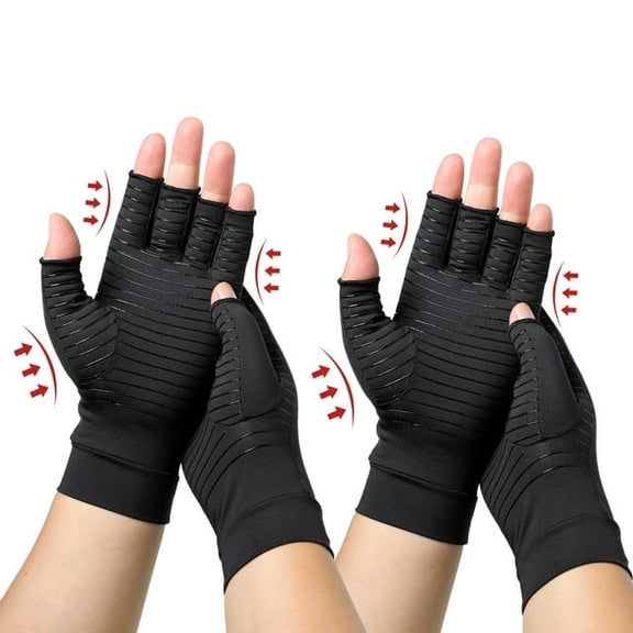 Arthritis Gloves Compression Gloves for Women Men Copper Gloves for Arthritis Carpal Tunnel Wrist Support Brace 2Pair-L