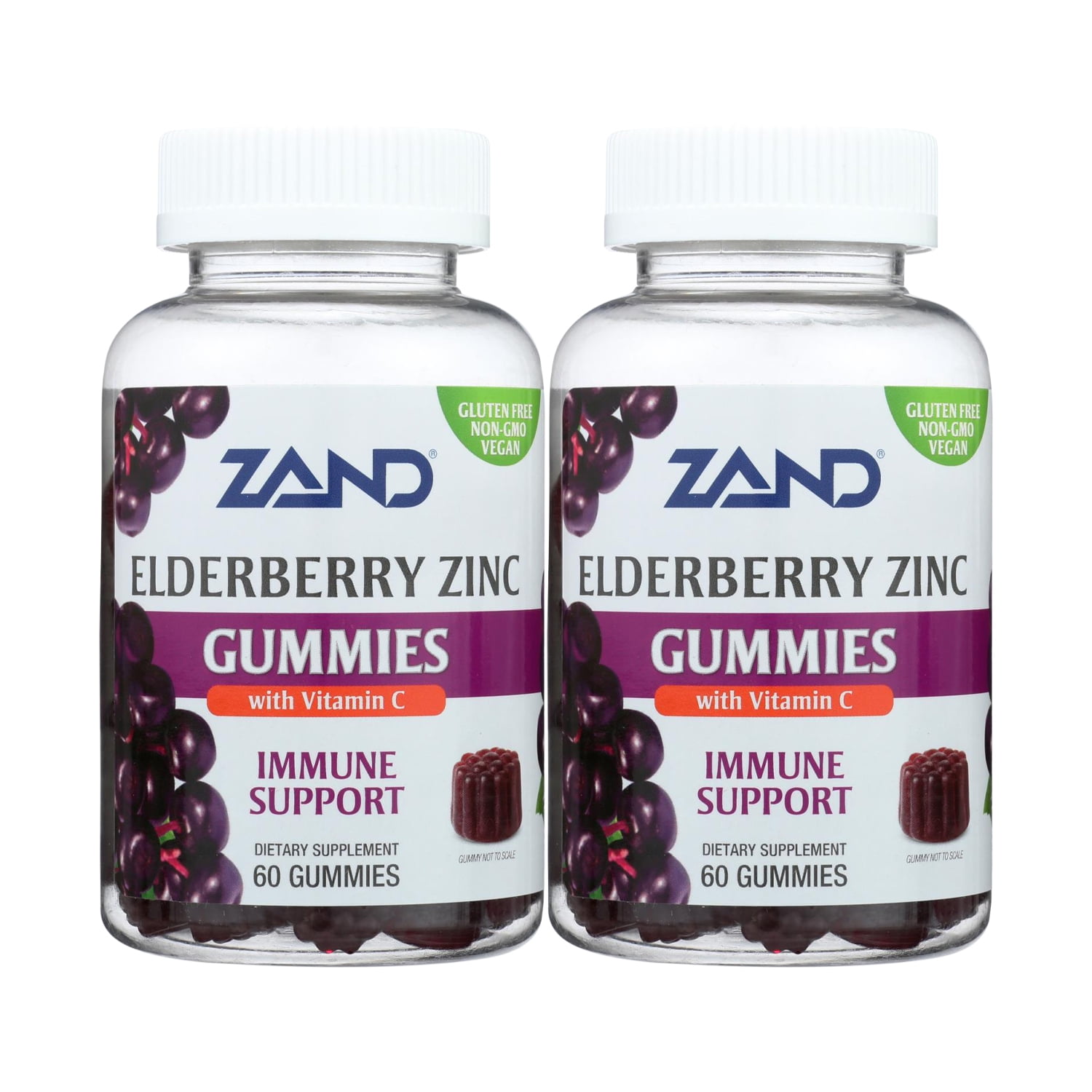 Zand Elderberry Zinc Immunity Gummies with Vitamin C 60 count ( 2 Pack