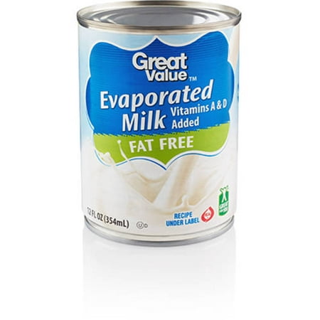 (3 Pack) Great Value Evaporated Fat Free Milk, 12