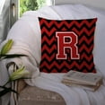 thumbnail image 3 of Carolines Treasures CJ1047-RPW1414 Letter R Chevron Black & Red Fabric Decorative Pillow, 3 of 4