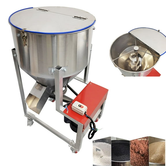 Powder Mixer Blender Feed Mixer Granular Plastic Mixer Dry Mixer Stainless Steel with Castor 110LBS