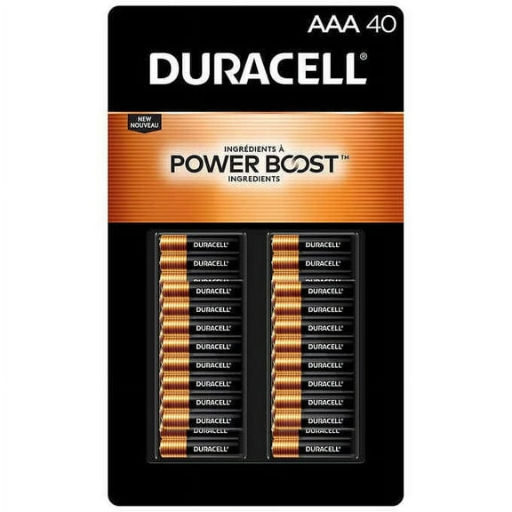 Duracell Power Boost Coppertop Alkaline AAA Batteries 40 Pack
