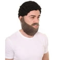 thumbnail image 4 of HPO Adult Men's Brown Fake Beard & Mustache – Short Synthetic Facial Hair for Halloween & Cosplay, 4 of 6