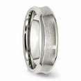 thumbnail image 4 of White Stainless Steel Ring Band Wedding Beveled Standard Concaved, 4 of 5