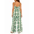 thumbnail image 3 of Women'S Casual Sleeveless Jumpsuits Green Floral Spaghetti Strap Wide Leg Pants Rompers With Pockets, 3 of 7