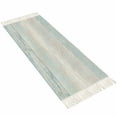 thumbnail image 2 of Blue Beige Farmhouse Hallway Runner Rug 2x5ft, Vintage Wooden Striped Washable Woven Living Room Bedroom Kitchen Bathroom Carpet with Tassels, Non-Shedding Indoor Outdoor Throw Door Mat for Entryway, 2 of 5