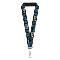 Cowboy Bebop Lanyard, Cowboy Bebop Title Logo and Character Blocks Black Blues, Elastic