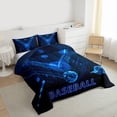 thumbnail image 3 of Homewish Baseball Game Full Size Comforter Sets,Modern Geometric Bedding Comforter Set,Blue Black Bedding Sets For Boys Teens,Ultra Soft Home Decor Reversible,3pcs, 3 of 8
