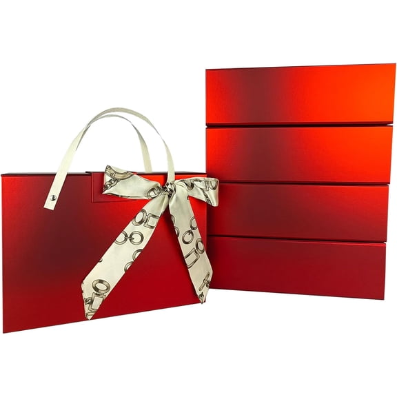 Red Gift Box - 5 Pack 11x7.6x3.5 Inches Large Gift Box with Lids, Magnetic Gift Boxes for Christmas, Women, Bridesmaid Proposal, Mother's Day and Valentine's Day.