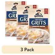 (3 pack) Quaker Instant Grits, Bacon, 9.8 oz Box