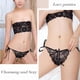 thumbnail image 2 of Braguitas de encaje sexys con bordado de flores para mujer, ropa interior con lazo, tangas de cintura baja cómodas con lazo lateral, transpirables, 2 of 5