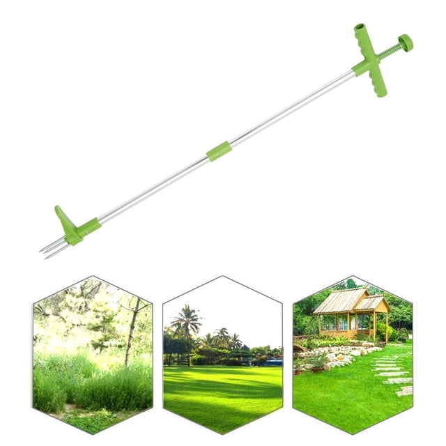 Long Handled Weeding Tools Stand-Up Weed Remover with Stainless Steel Claws Weed Puller Lawn Weeder Easy Root Remover Long Handled Weeding Tools for Garden