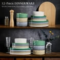 thumbnail image 4 of Vesteel Dinnerware Sets, 12-Piece Stoneware Plates and Bowls Set, Dishes Set for 4, Elegant Ceramic Dinnerware for Home Restaurant, Multi-color, 4 of 9