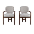 thumbnail image 5 of IVV Dining Chairs Set of 2, Modern Dining Room Accent Side Chairs with Rubber Wood Frame, Upholstered Kitchen Chairs with Padded Seat and Backrest, 300LBS Weight Capacity, Beige+Brown, 5 of 11