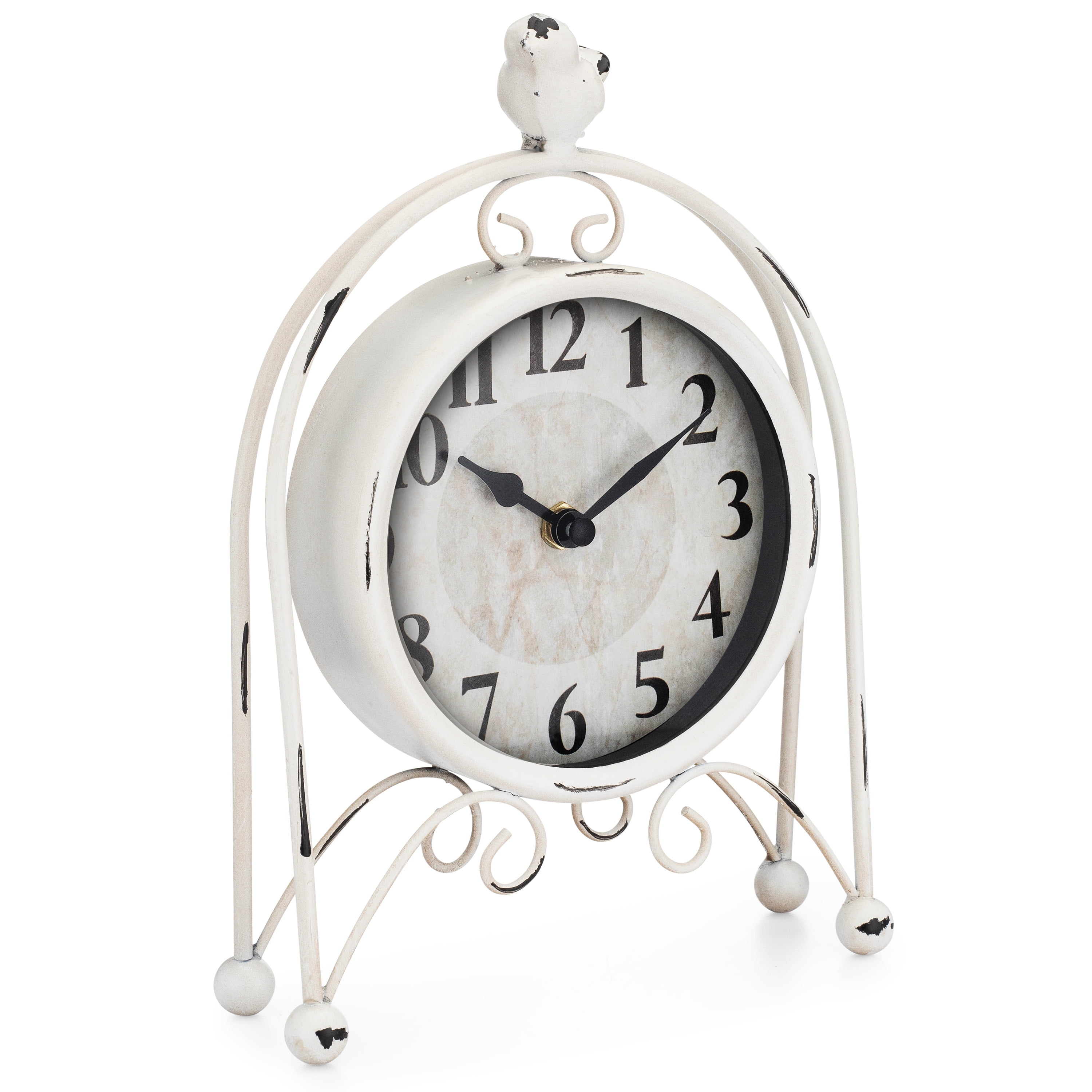 Westclox Metal Bird Table Clock, 6.75W x 2.25D x 9.5H In.
