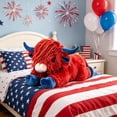 thumbnail image 5 of 4th Of July Highland-Cow Stuffed Animals, 15 inch Patriotic Highland Cow Plushies Toys, Cute Stuffed Animals Plush Pillow Women Men Independence Day Gift, 5 of 6