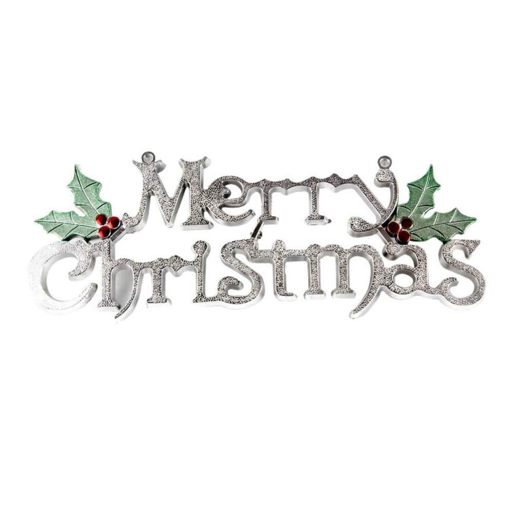 Designs Merry Christmas Signs, Decorative Glittery Hanging Signs，Gold