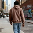 thumbnail image 5 of Men's Pullover Hoodie Classic Fit Long Sleeve Casual Hooded Sweatshirt with Kangaroo Pocket for Everyday Wear Brown XL, 5 of 7