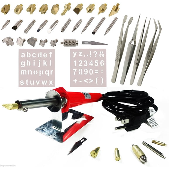 40PCS Wood Burning Pen Set Wood Burning Soldering Chiseled Tips and Tweezers