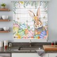 thumbnail image 4 of Easter Bunny Sheer Curtains 45 Inches Long, Colorful Easter Eggs Eucalyptus Grey Wooden Light Filering Curtains, Breathable Simi Curtain Privacy Drapes for Kitchen Bathroom Small Window Treatment, 4 of 9
