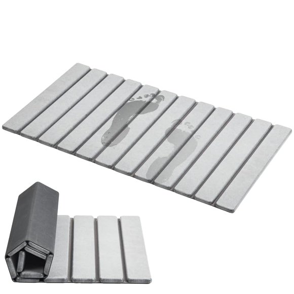 Alfombra de baño AWW plegable con forma de piedra de diatomeas de secado rápido