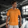 thumbnail image 3 of Wukai Orange Glitter2 Print Men's Short-Sleeved Mesh T-Shirt,Quick-Dry Short Sleeve Workout T-Shirt-, 3 of 8
