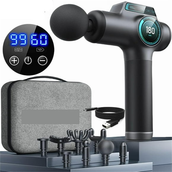 99 Gear Gun Massage Machine Muscle Massagers Gun Fascia Body Automatic Massager Neck and Back Massage Gun for Massages Fitness(Silvery with Handbag,110V)