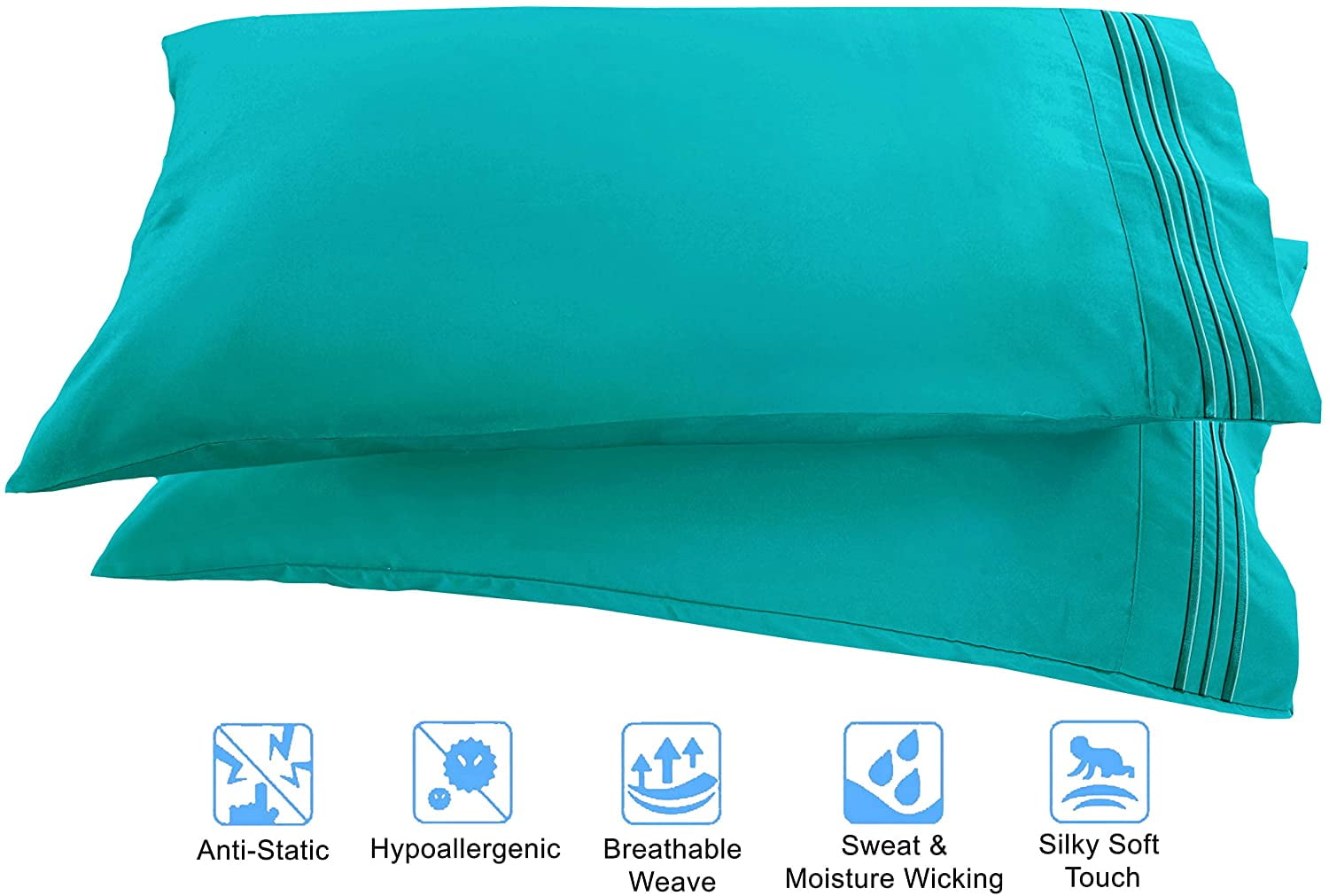 Elegant Comfort 1500 Thread Count Turquoise Microfiber Flat Sheet King (4 Pieces)
