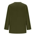thumbnail image 5 of IROINNID Women Loose Fit Solid Color 3/4 Sleeve Round Neck T Shirt Casual Comfortable Stretch Tee for Daily Wear Spring Fall Fashion Trendy Versatile Basic Tops(Army Green#1,XL), 5 of 7