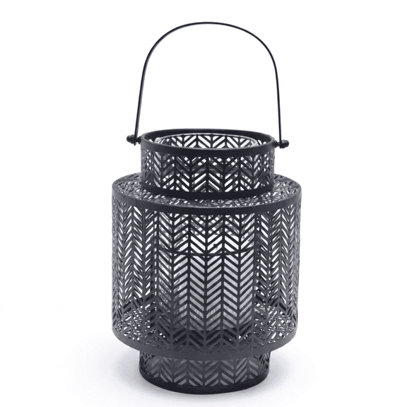 Hanging Lantern - Decorative Small Black Metal Candle Holder for Home Decor Patio Garden Dining Living Room Bedroom Office Farmhouse Pathway Entryway Events Wedding Decorations