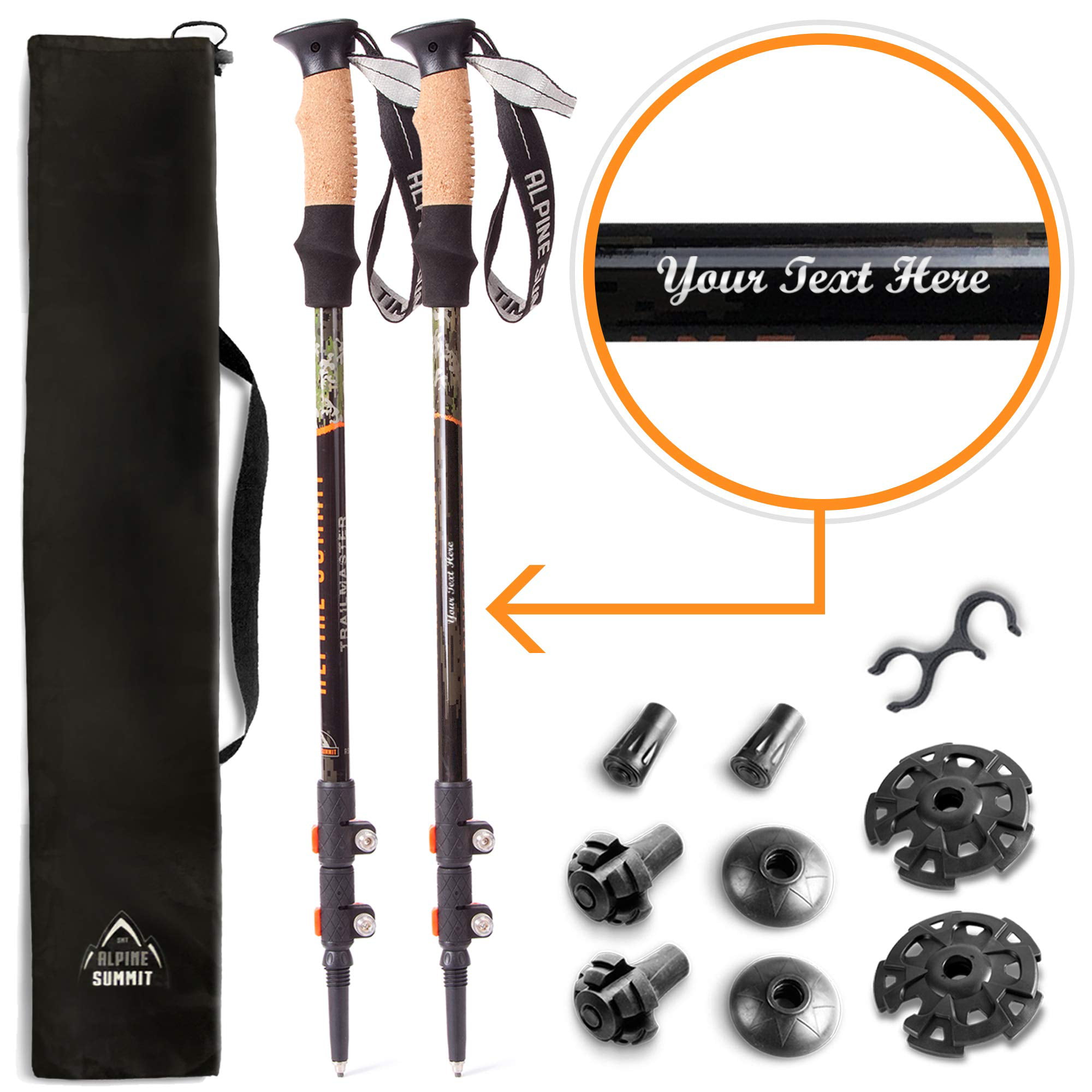 Enjoy The Great Outdoors Walking Sticks with Strong and Lightweight 7075 Aluminum and Cork Grips Alpine Summit Hiking/Trekking Poles with Quick Locks 