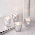 thumbnail image 6 of BalsaCircle 6 Silver 3" Assorted Geometric Designs Glass Votive Candle Holders Wedding Party Decorations, 6 of 8