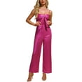 thumbnail image 2 of INSPIRE CHIC Women's Glitter V Neck Jumpsuit Sleeveless Party Clubwear Spaghetti Strap Cami Romper XS Hot Pink, 2 of 5